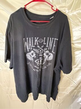 Johnny Cash Walk The Line T Shirt 4XLT Black Guitar Eagle Country Music Tee